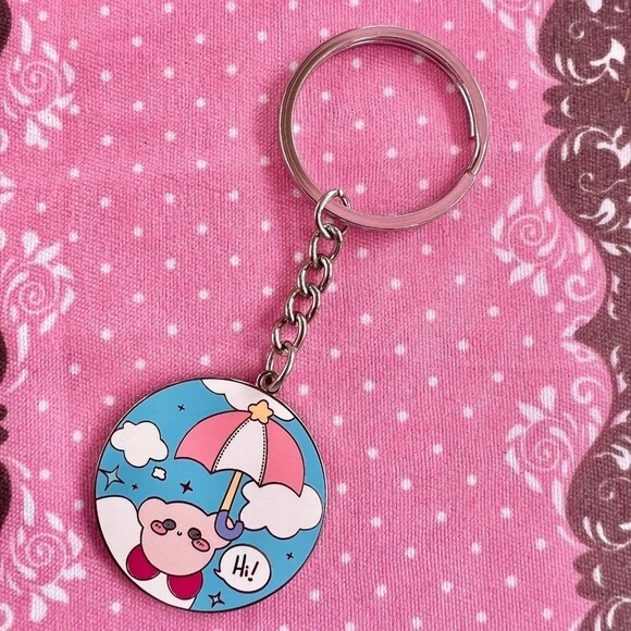 Kirby Umbrella nintendo ultra kawaii Keychain - Picture 2 of 4